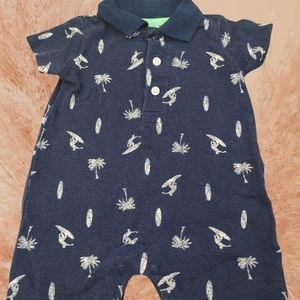 #1110 Polo Romper 3 months